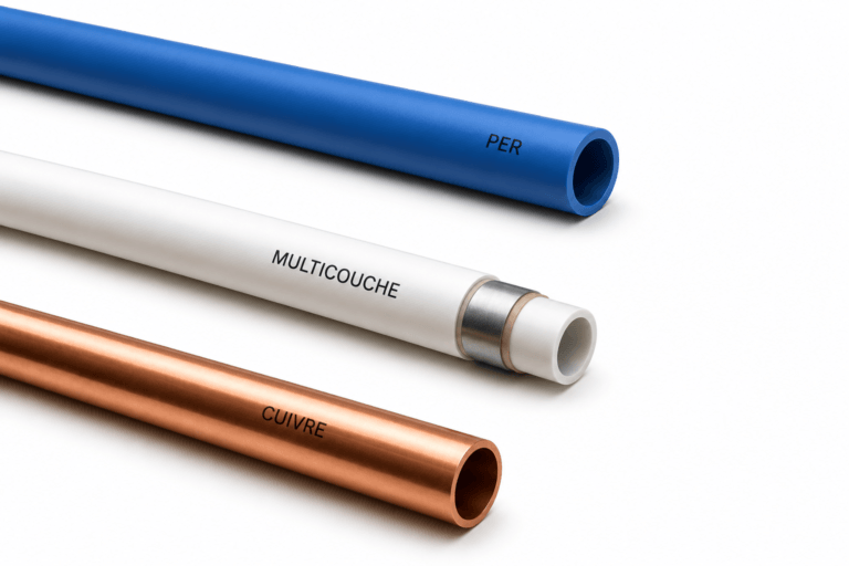 Comparatif visuel tube PER, multicouche et cuivre
